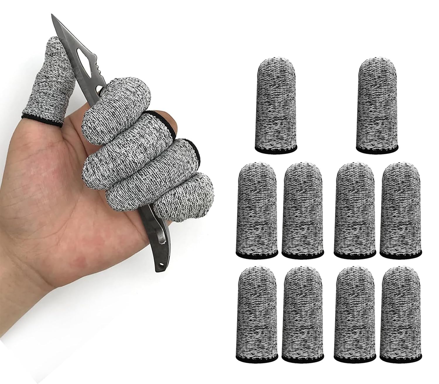 Supvox Gardening Finger Cots 10pcs for Pruning and Planting with Cut Resistant HPPE Sleeves