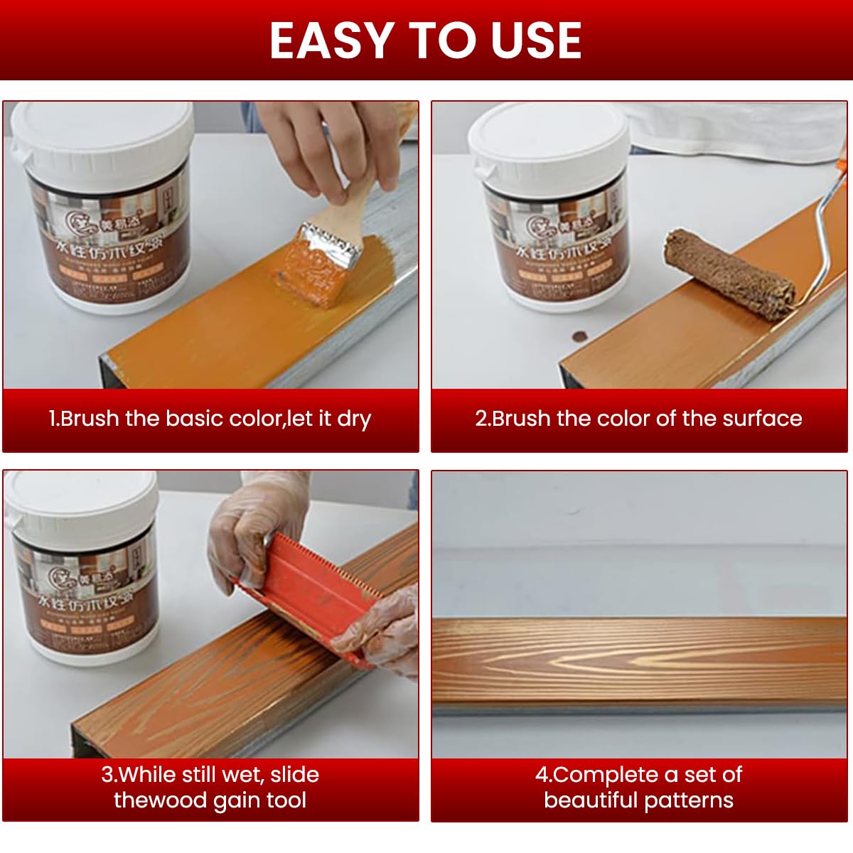 Serplex Wood Grain Roller Tools for Woodworking and Painting 12PCS PVC Pattern Comb