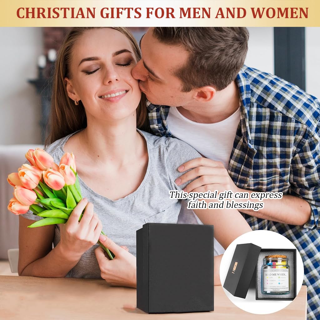 HASTHIP Inspirational Bible Verse Jar with 90 Color Coded Notes in Glass | Christian Gift