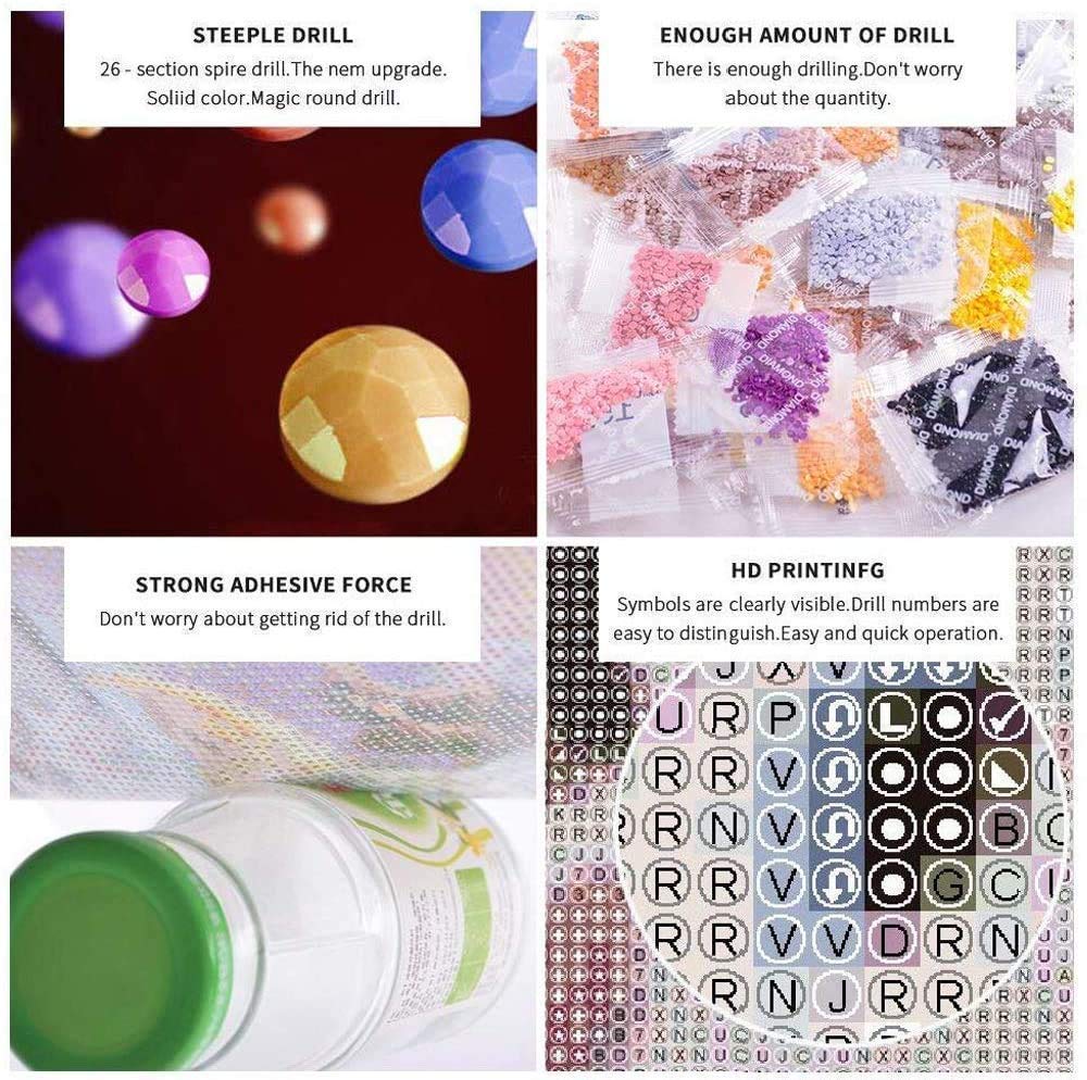 ELEPHANTBOAT Diamond Painting Kit for Home Wall Decor with 12x16 in Canvas | Full Drill 5D DIY Art for Adults and Kids