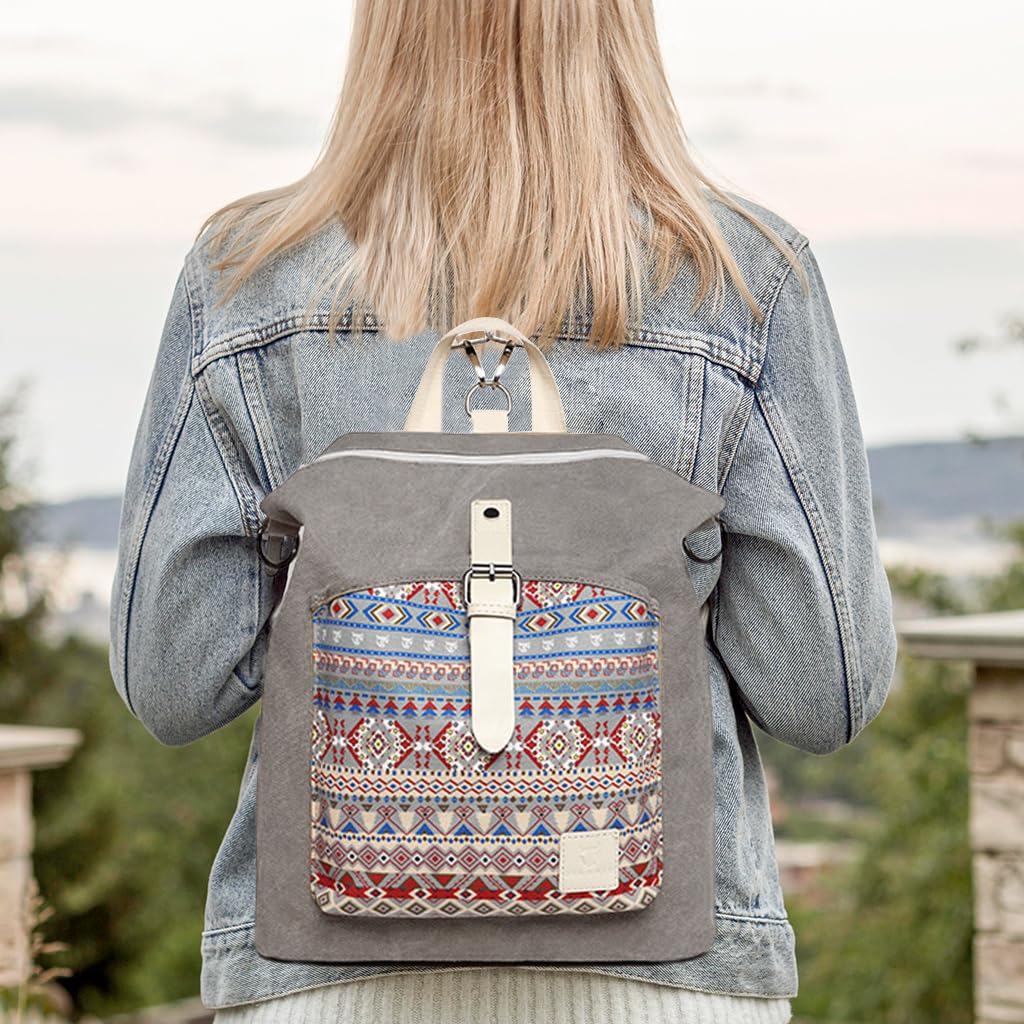 PALAY Women Backpack for Work and Travel with 30x13x38cm Space | Canvas Multiway Bag