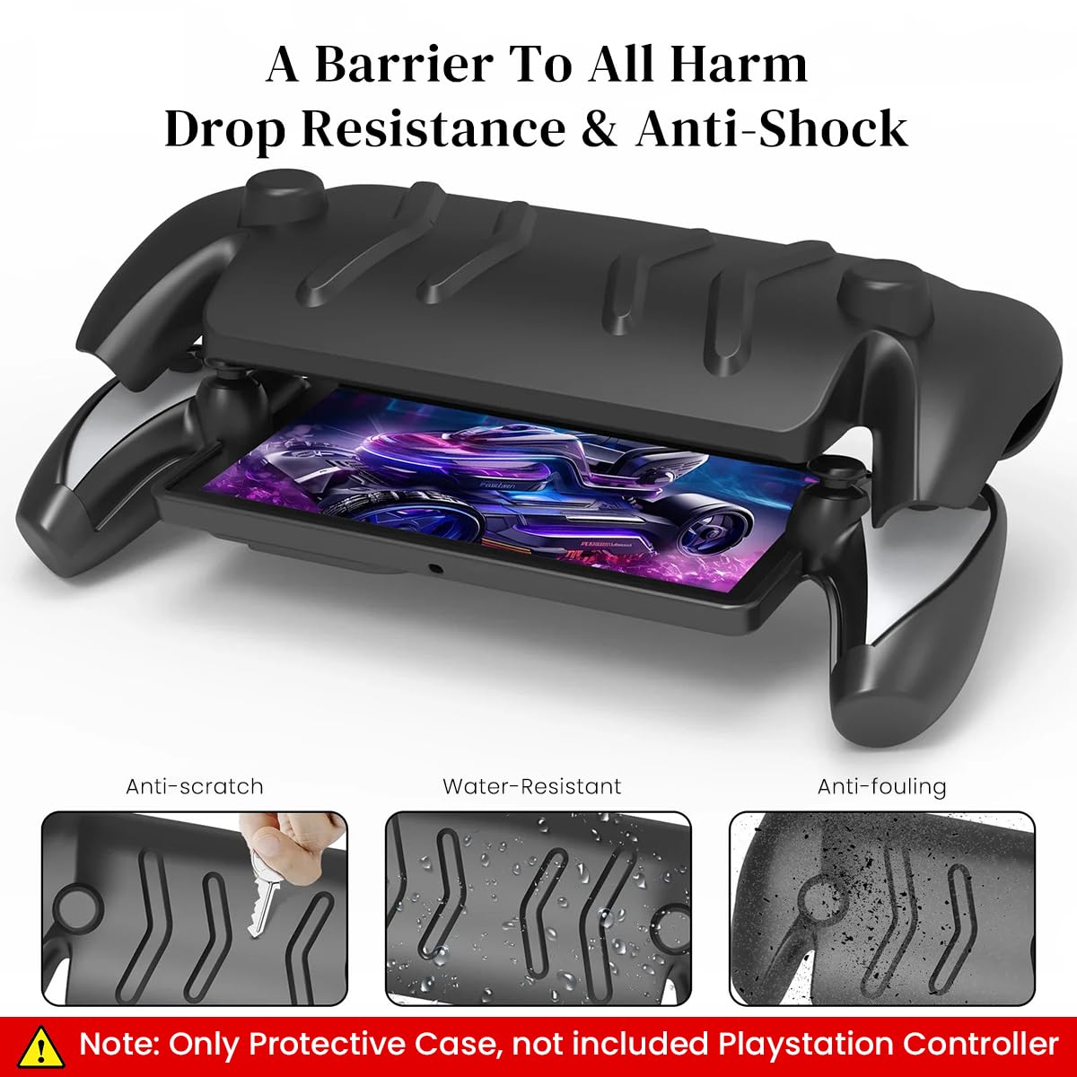 ZORBES® Protector Shell for Playstation Portal Shockproof TPU Shell Full Cover Shell for Playstation Portal Detachable Shell Design & Kick Stand Design Protective Case for PS Portal Game Console