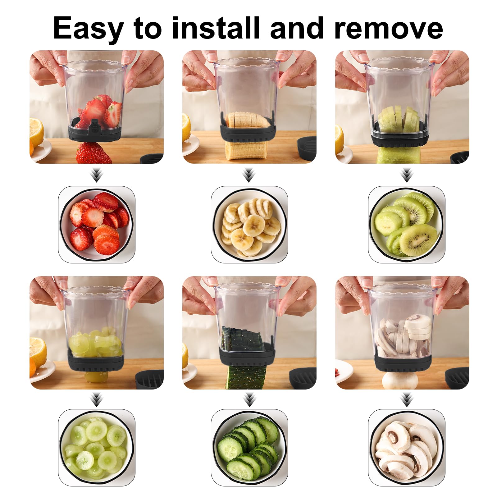 Supvox Fruit Slicer for Oats Bowl and Salad featuring Press Down Cutter | 3PCS Stainless Steel