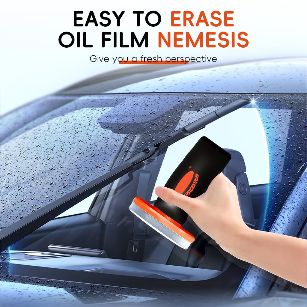 STHIRA Windshield Oil Film Cleaner for Car and Glass Surfaces with Built In Brush 100g Capacity
