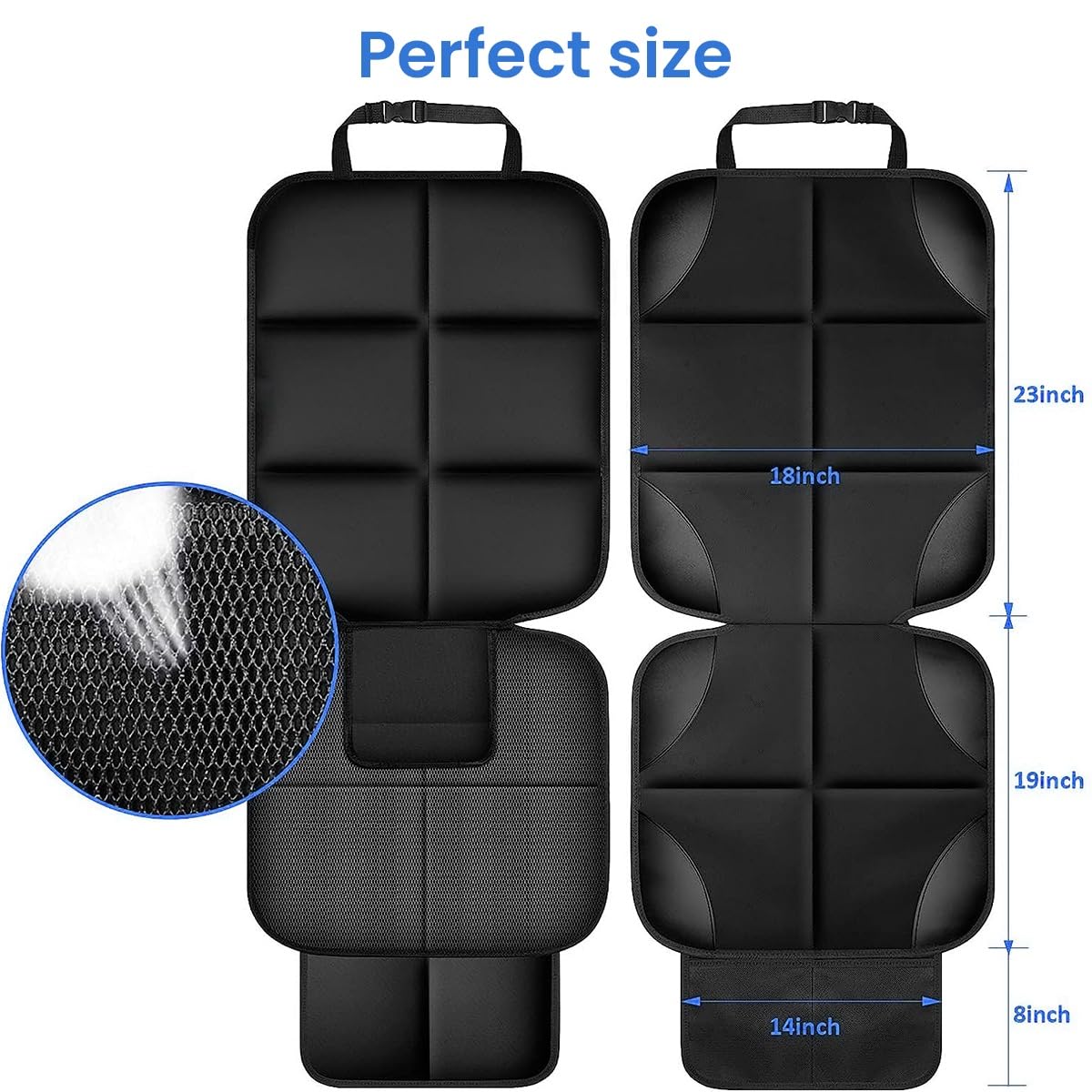 STHIRA® Car Seat Protector, Waterproof 600D Fabric Car Seat Protector Cover with 2 Storage Pockets Safe for Kids and Babies, Anti-Slip and Resistant Pet Car Seat Cover Protector for Dogs, SUVs, Vans, Sedans