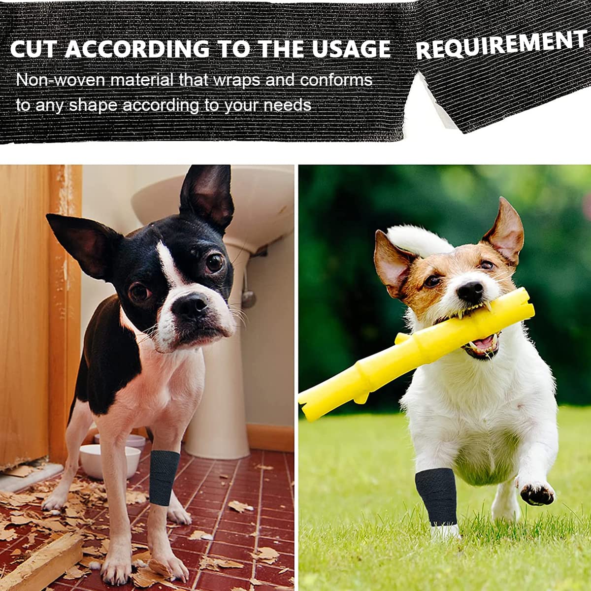 Qpets Crepe Bandage for Tattoo Grip and Wound Care with Self Adhesive Stretch | 6 Rolls 5cm x 450cm