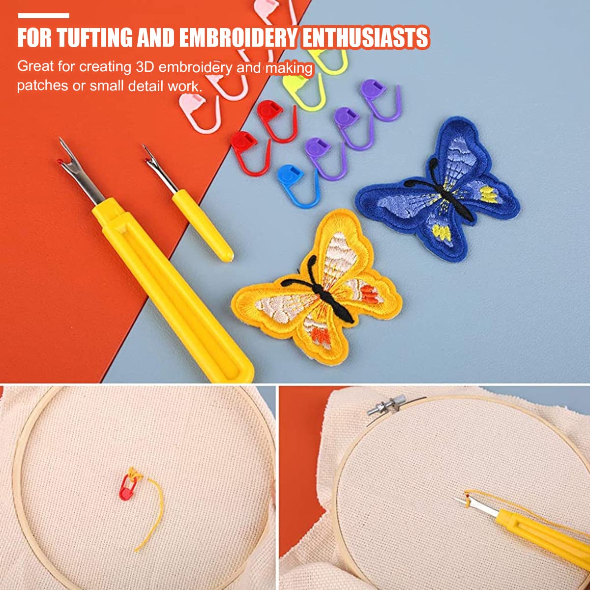 HASTHIP Tufting Punch Needles Kit for Embroidery with 10 Sizes Metal Needles | Beginner Craft Set