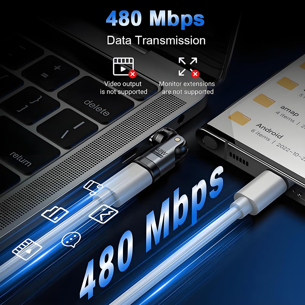 ZORBES PD 240W Fast Charger Adapter for Type C Devices with 180° Swivel Magnetic Connector | Aluminum Alloy Housing