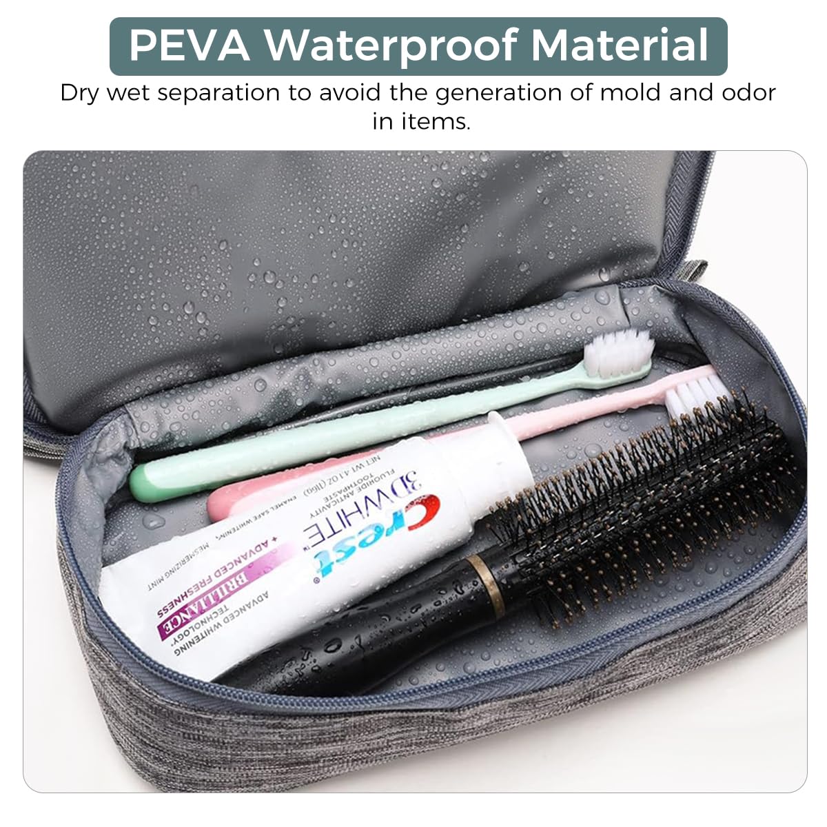 ZIBUYU Toiletry Bag for Travel featuring Double Layer 24x21x13cm Design | Waterproof Nylon