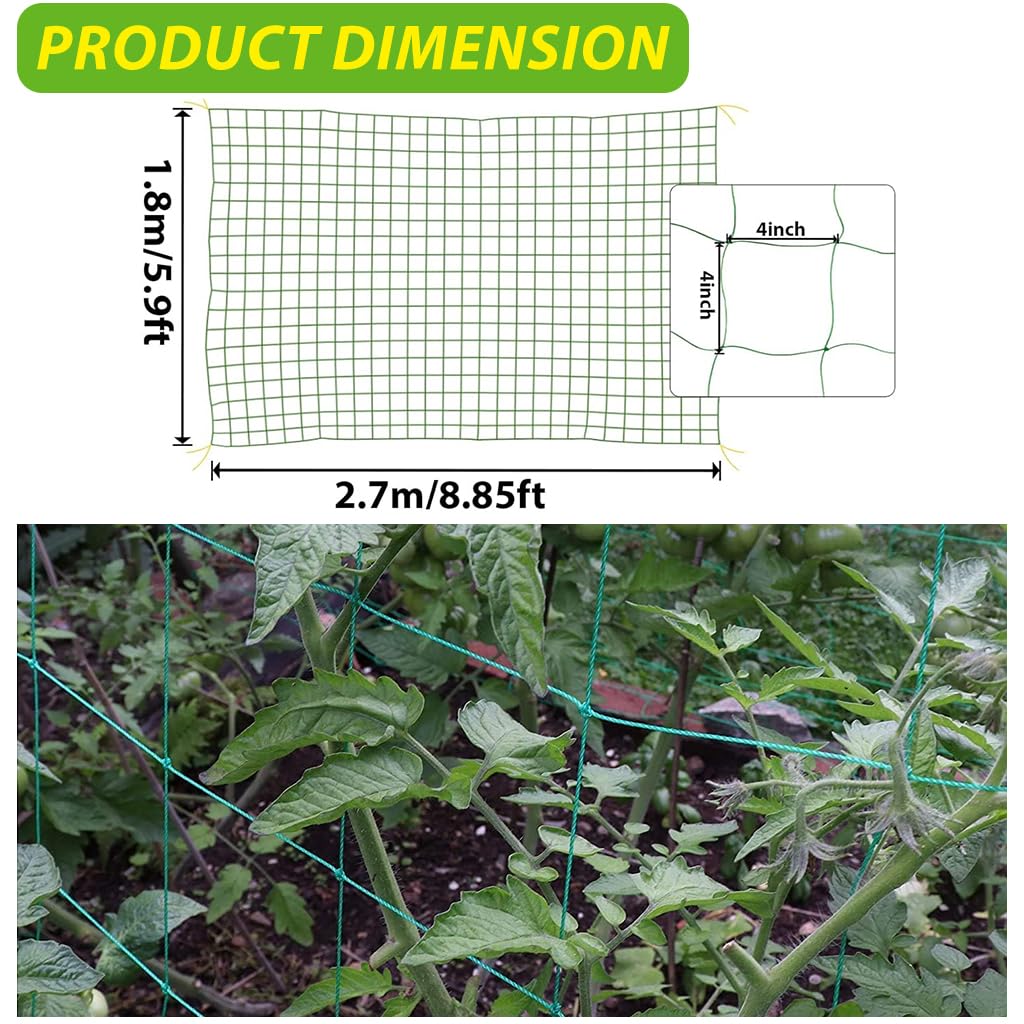 HASTHIP Trellis Netting for Climbing Plants with 18 Nylon Strands and 4x4 in Grid | 2 Pcs Set