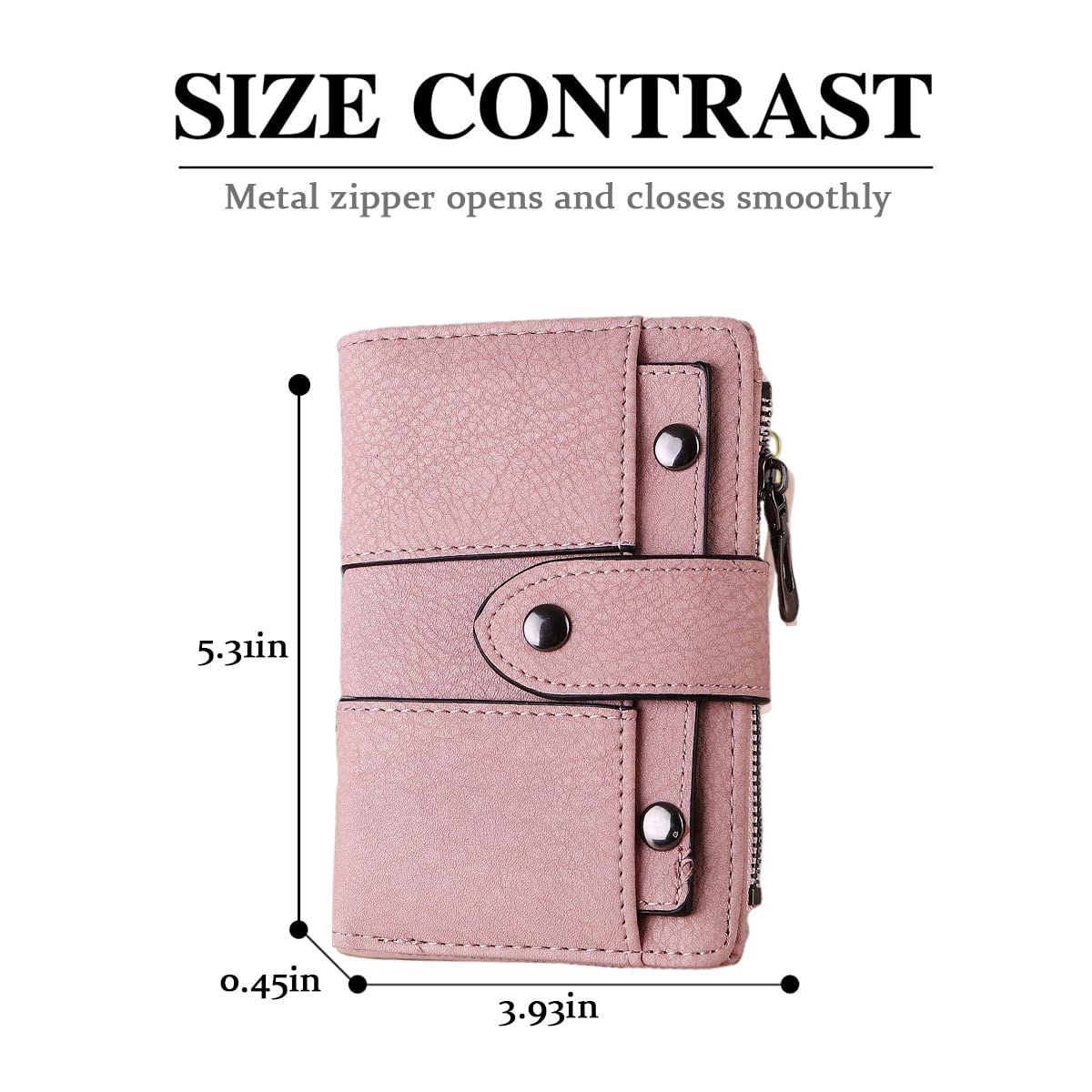 PALAY Small Purse for Girls featuring Bifold Structure and 14×10cm Size | Pink PU Leather Wallet