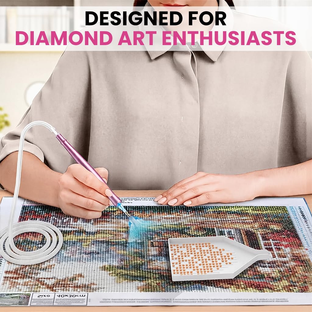 PATPAT Electric Diamond Painting Pen for Easy Diamond Picking with USB Power and Suction Function | Integrated Switch Controller for Seamless Diamond Art Crafting