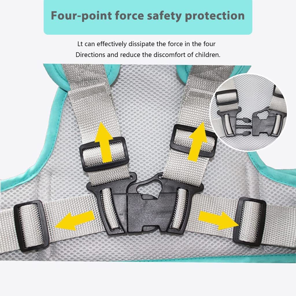 SNOWIE Soft Kids Safety Belt for Two Wheeler with 4 Straps Quick Release Buckle | 3 PCS Adjustable Polyester Harness for Children 2–12 Years