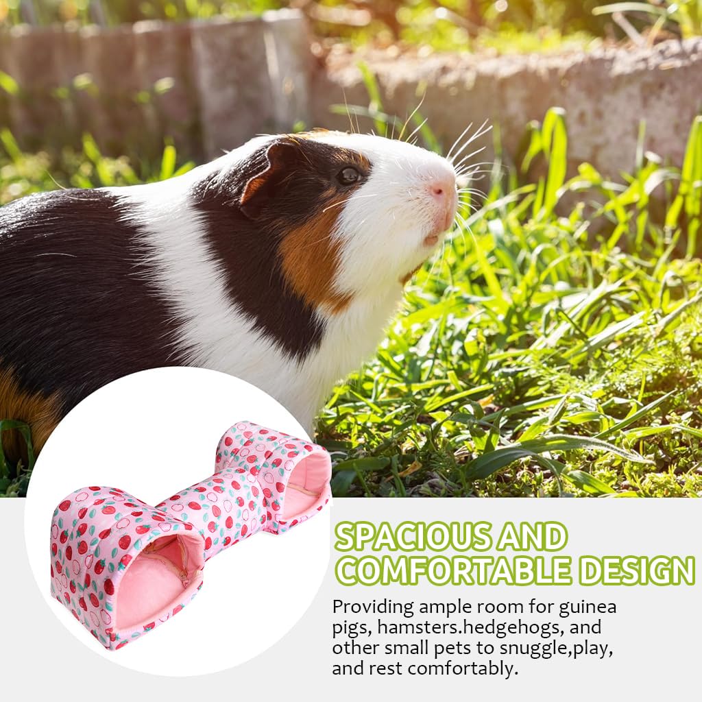 Qpets Hamster House for Play and Rest with Central Tunnel 51x17x19cm Soft Cotton Hideout