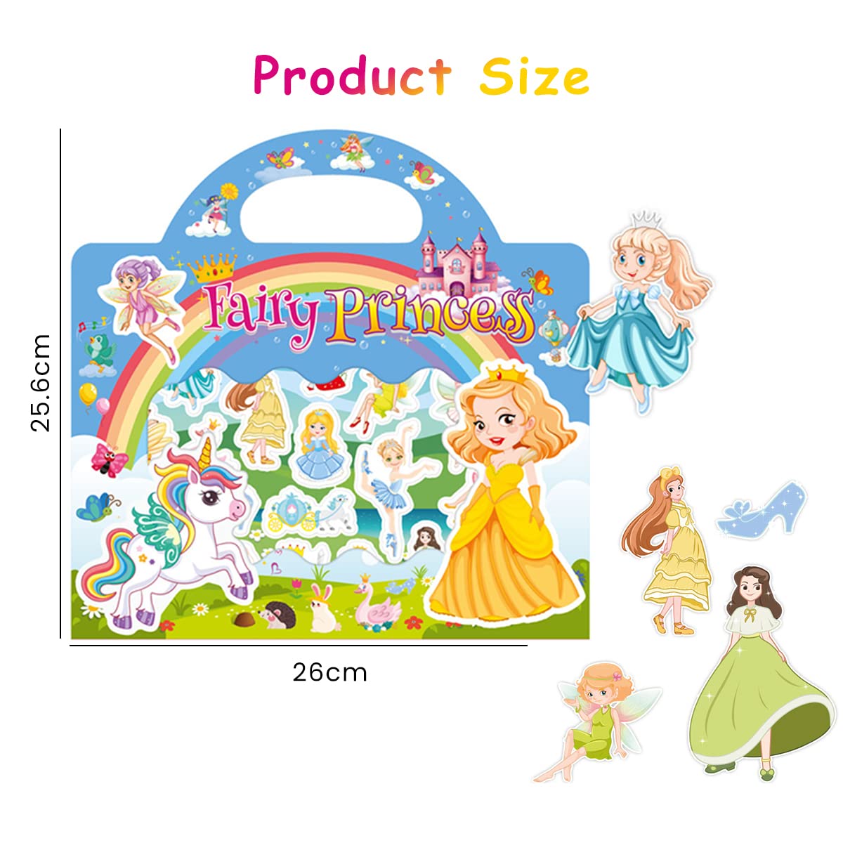 PATPAT® Montessori Busy Books for Kids, Reusable Sticker Book for Kids Fairy Princess Sticker Book for Girls Busy Book for Toddlers Educational Learning Toys Birthday Gifts for Kids 3+ Years Old