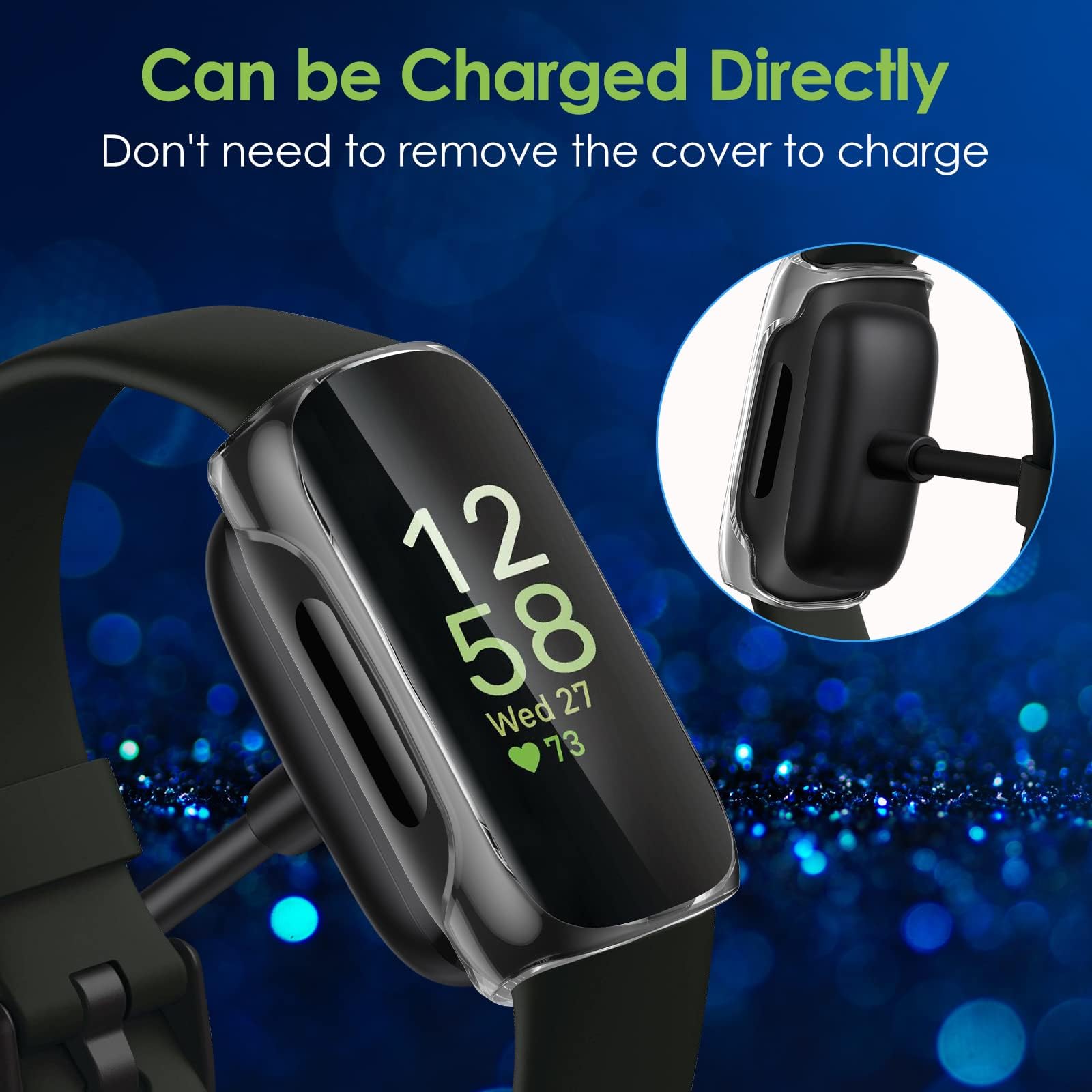 ZORBES Fitbit Inspire 3 Case Cover with Soft TPU All Around Protection | 3 Pack Transparent Shell
