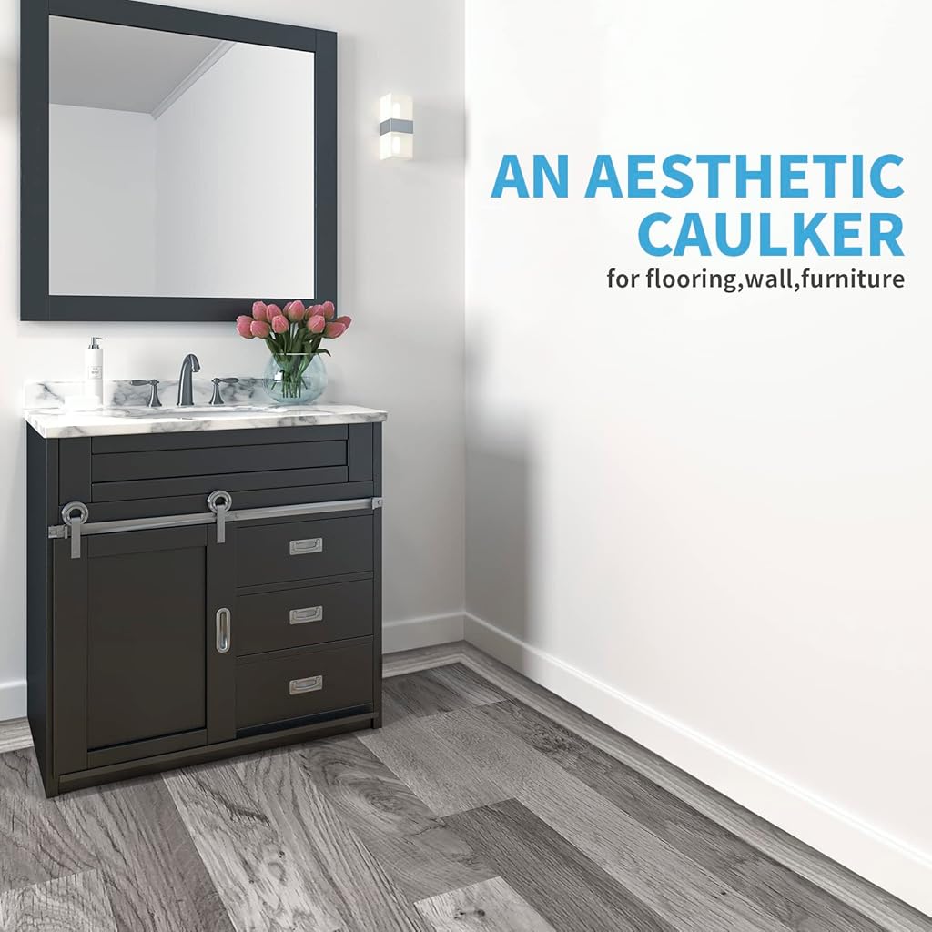 HASTHIP® Floor Transition Strip Self Adhesive Vinyl Laminate Flat Divider for Joining Gaps Carpet Threshold Tiles 47.2 x 1.57 Inches Gray 3PCS