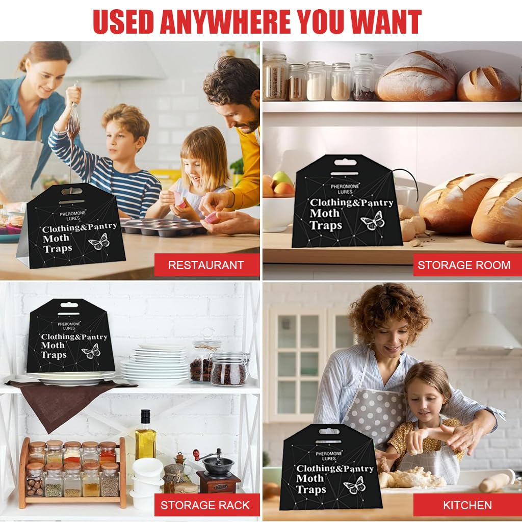 HASTHIP Moth Traps for Clothes and Pantry featuring Pheromone Attraction | 5Pcs Non Toxic