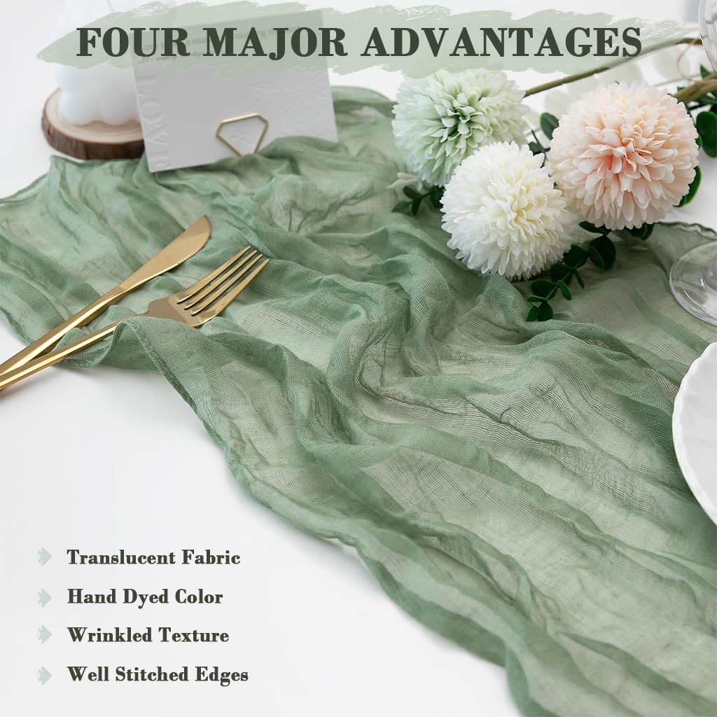 HASTHIP Decorative Fabric Squares for Dining Table with Wrinkled Texture and Mint Green Silk-Like Material 50x50cm Pack of 6