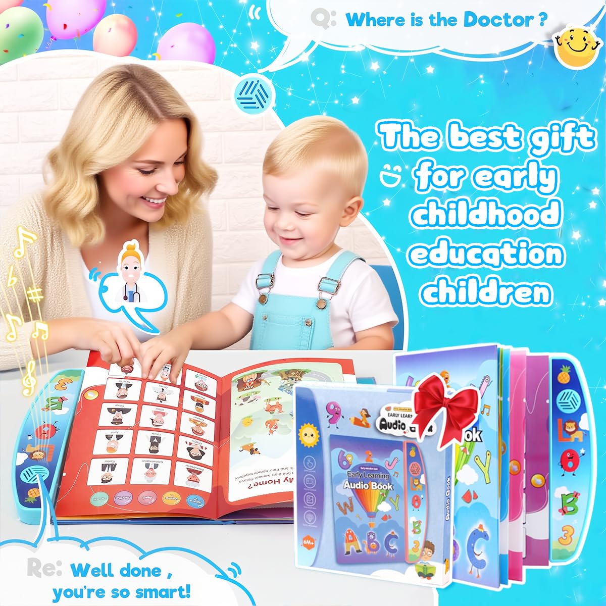 PATPAT Intelligent Book for Kids with 8 Themes and 20 Pages | Interactive Sound Learning Toy for Ages 2–5