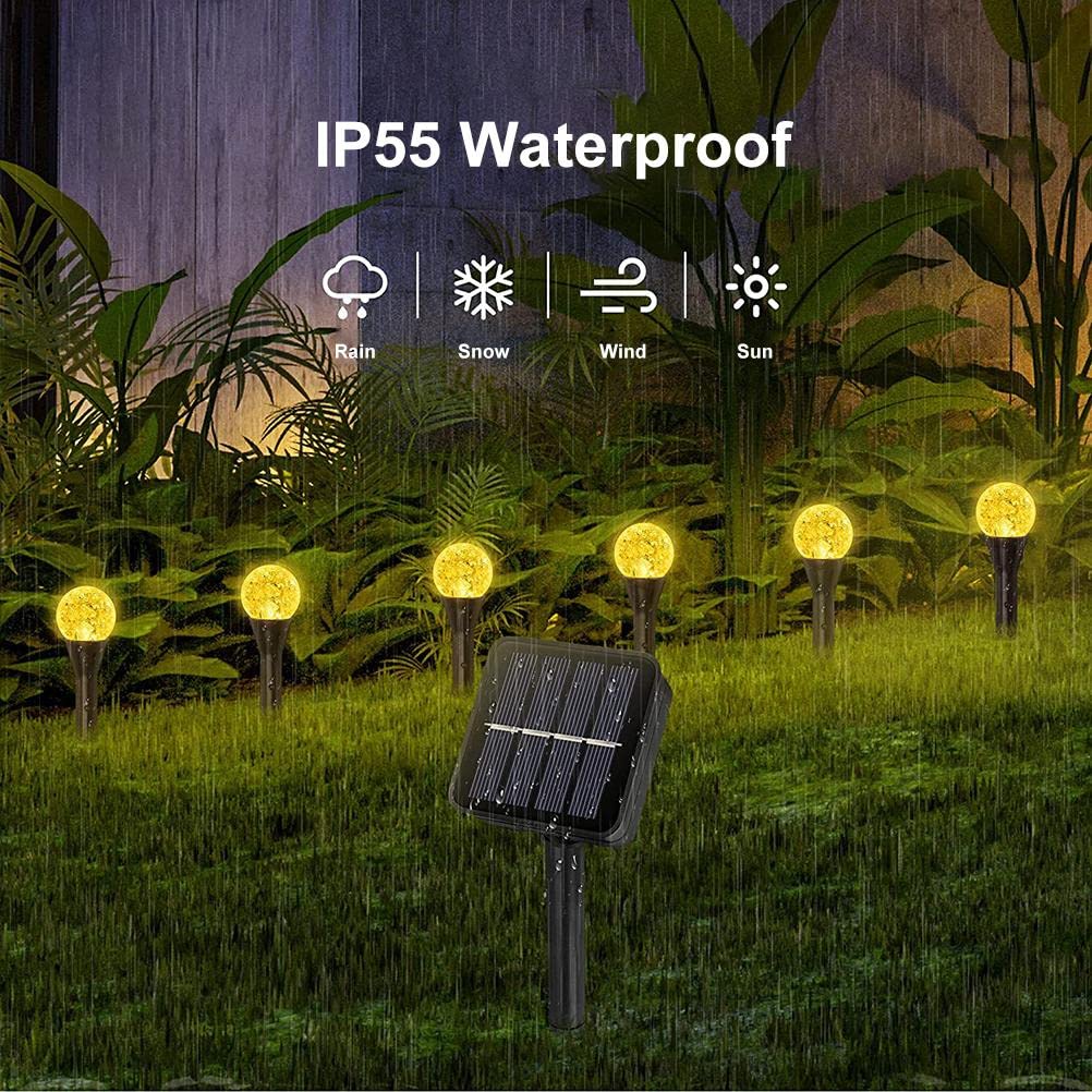 ELEPHANTBOAT Solar String Lights Outdoor with 10 LED Lamps 14ft IP55 Waterproof for Garden Patio | Auto On Off 8 Modes