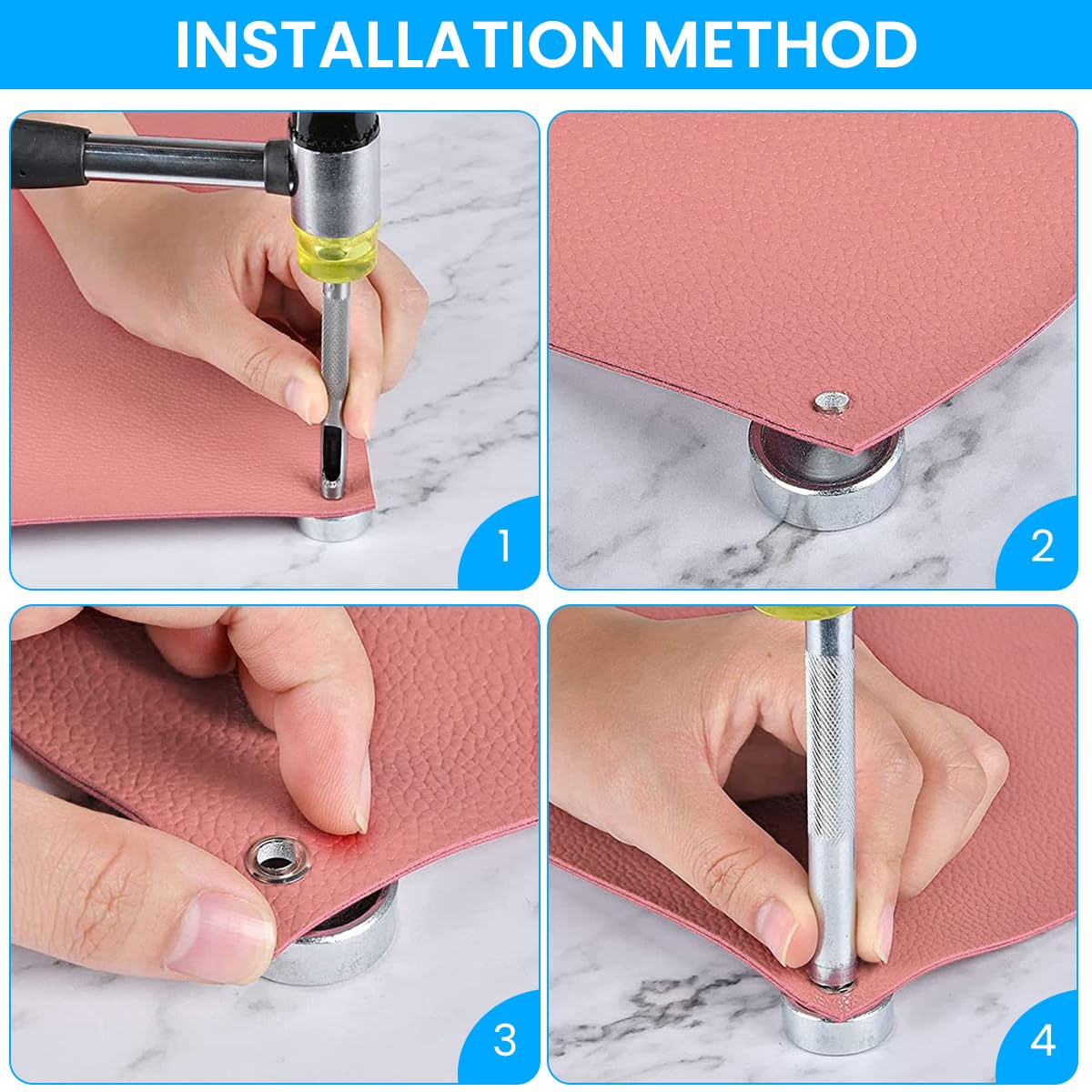 Serplex Craft Tool Die Punch Kit for Snap Buttons with 11pcs Multi Size Punch Set | DIY Leather and Denim Repair