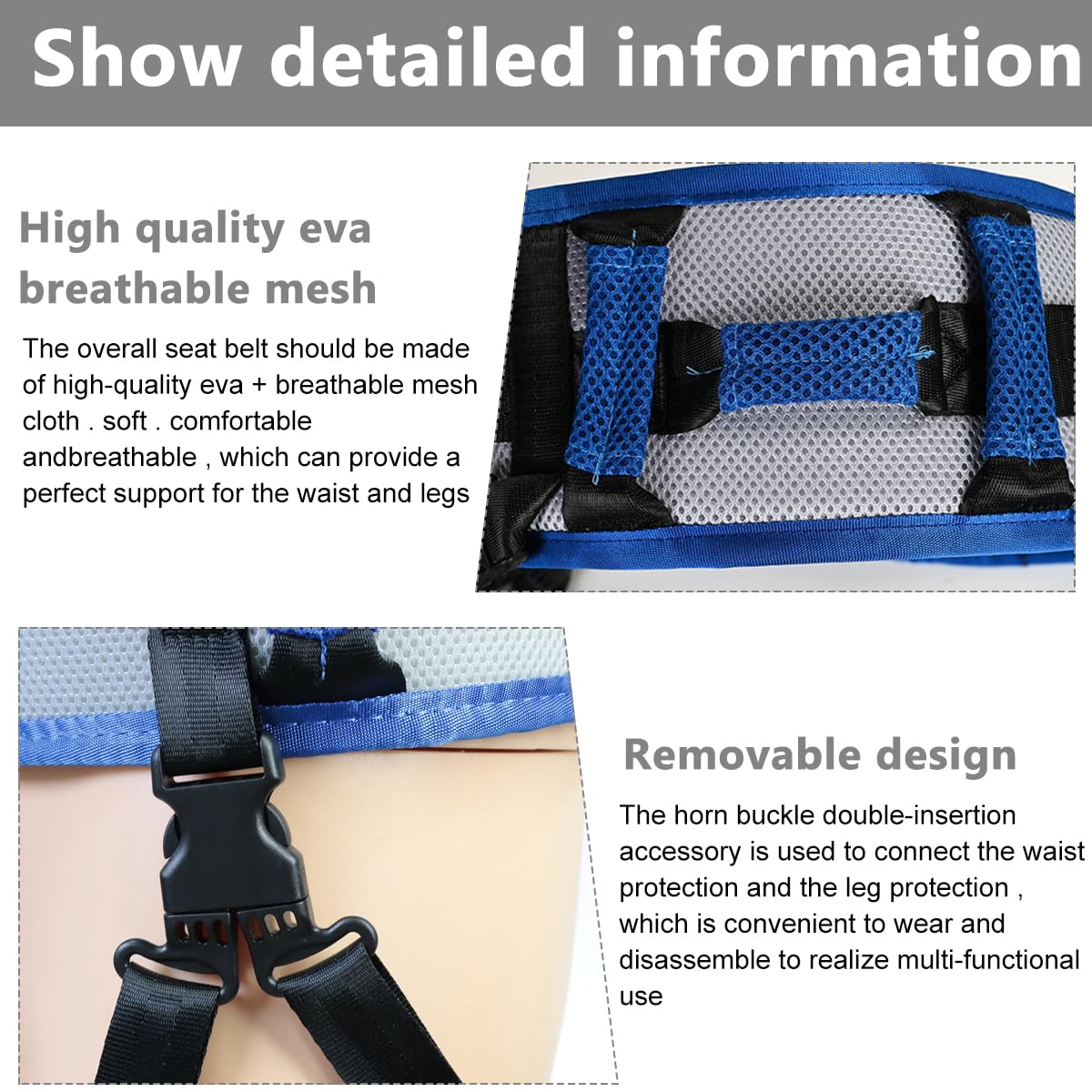 HANNEA Gait Belt for Patient Transfer with Detachable Leg Loops and Lifting Handles | Adjustable 75–140 cm Waist