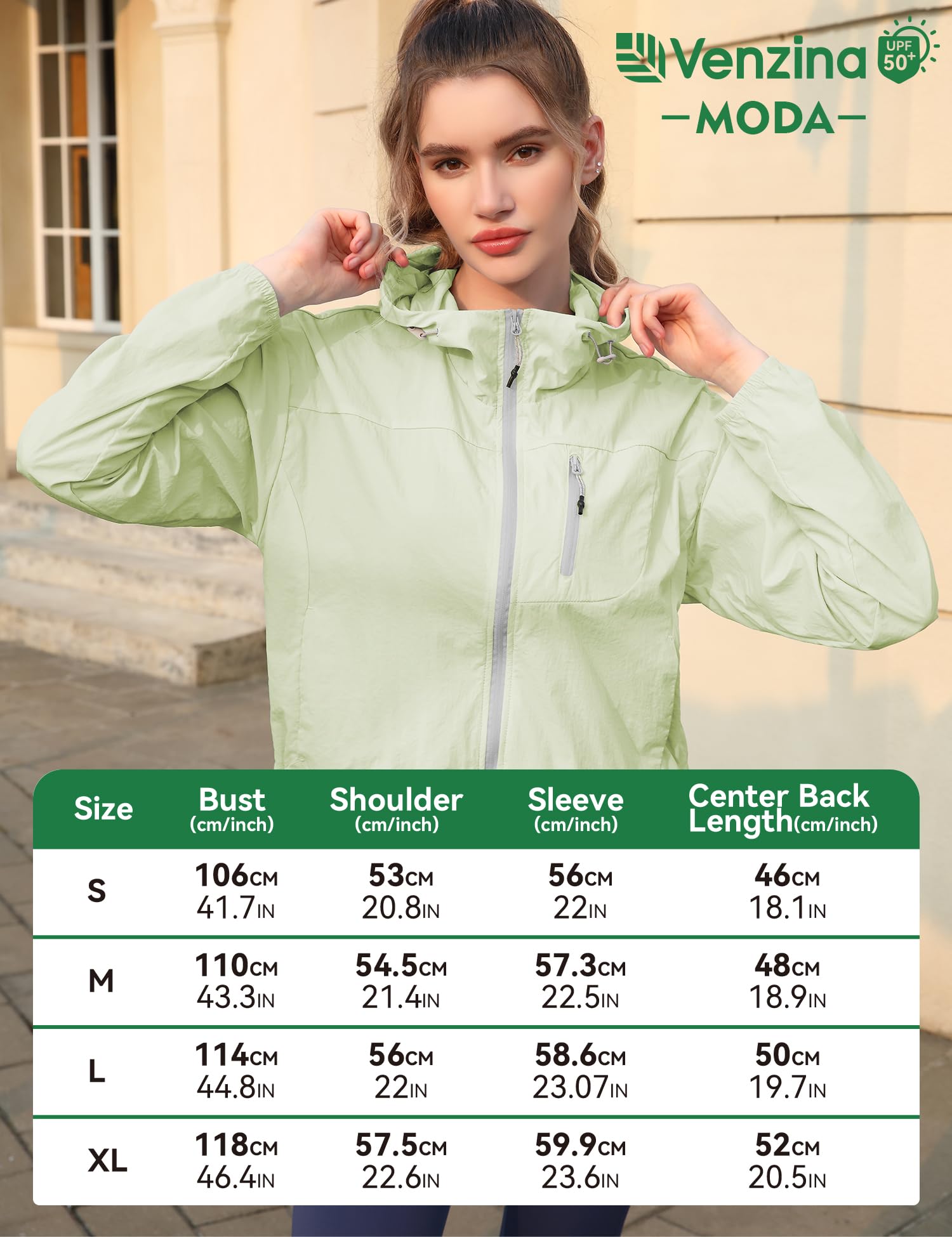 Venzina Sun Protection Jacket UPF 50+ for Outdoor with Back Air Vent & Chest Zip Pocket | Mint XL