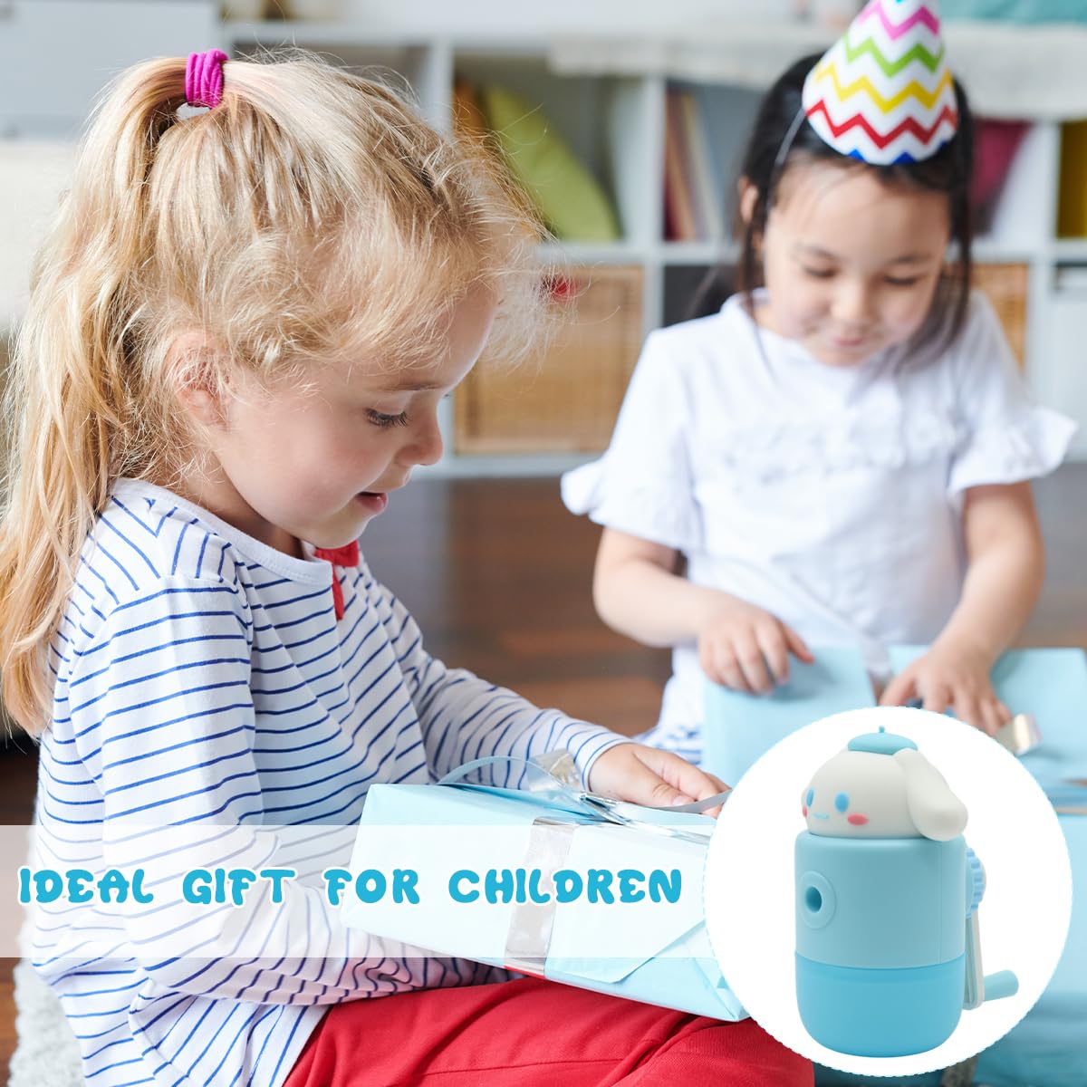 PATPAT Student Pencil Sharpener for 6–8mm Pencils with Crank Handle and Removable Dust Bin | Cute Cinnamoroll Design for Students and Artists