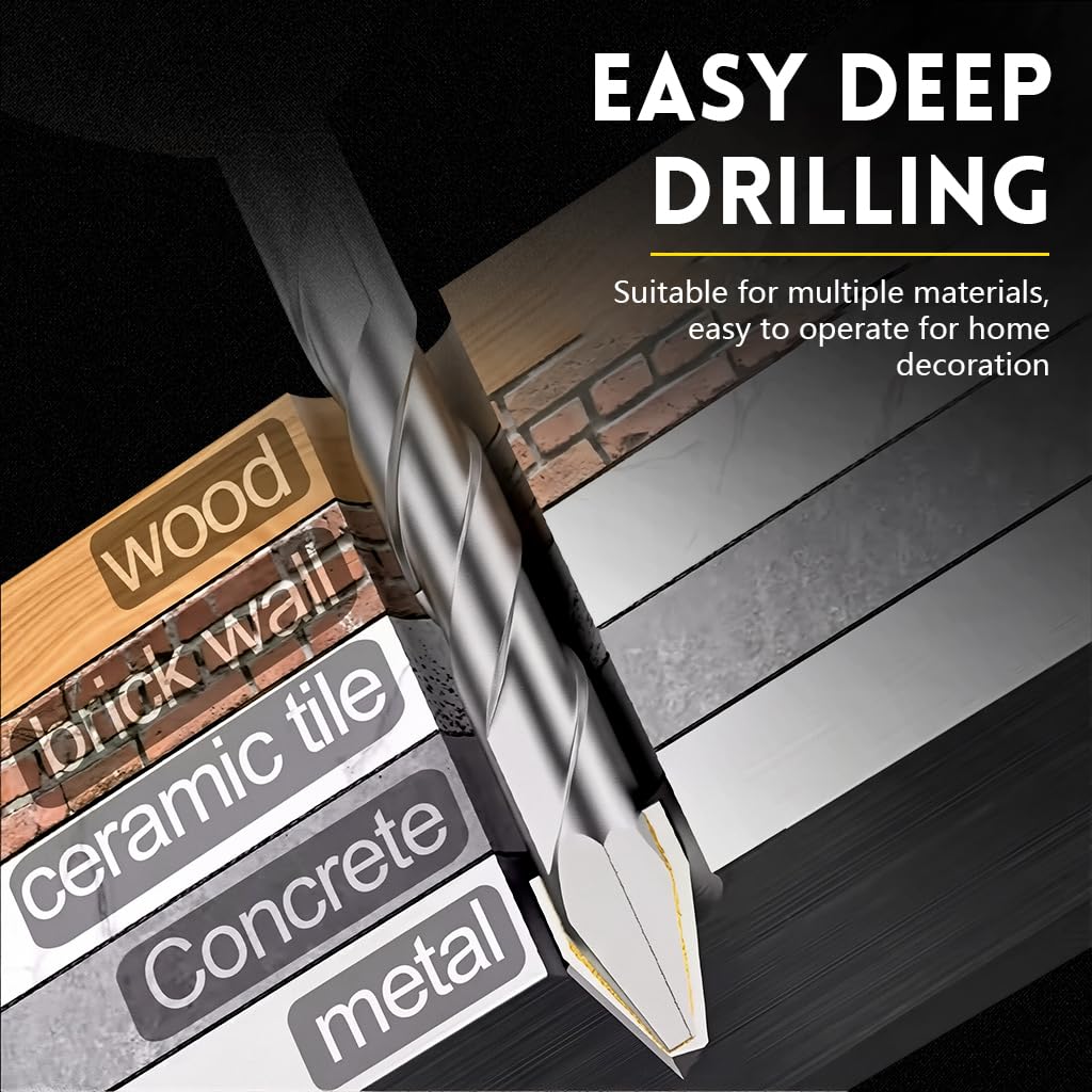 Serplex Cemented Carbide Drill Bits Set for Concrete and Masonry with 1/4 Inch Hex Shank | 8Pcs Sizes 6mm to 12mm