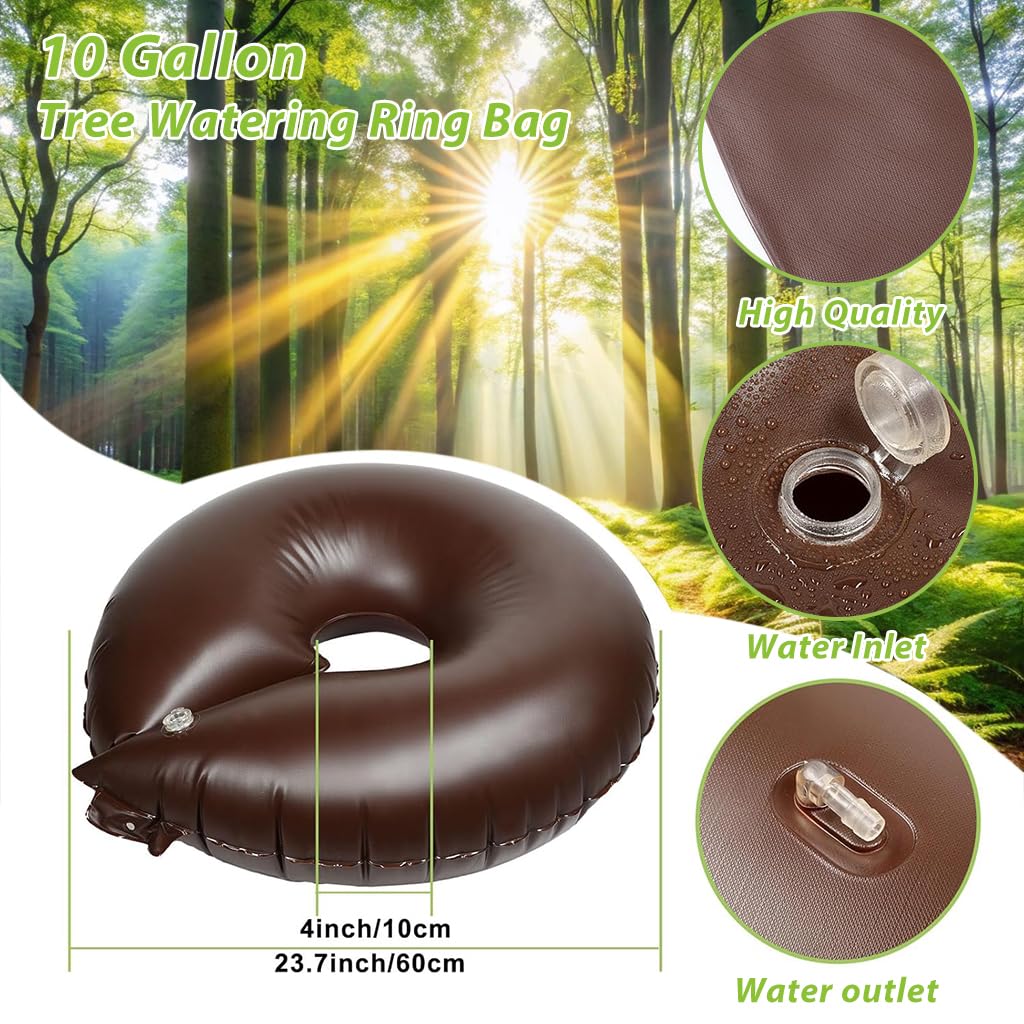 HASTHIP® 10 Gallon Tree Watering Ring Bag 23.7 inch Diameter PVC Tree Watering Ring Bag Reuseable Watering Bag Slow Irrigation Bag for Root Hydration