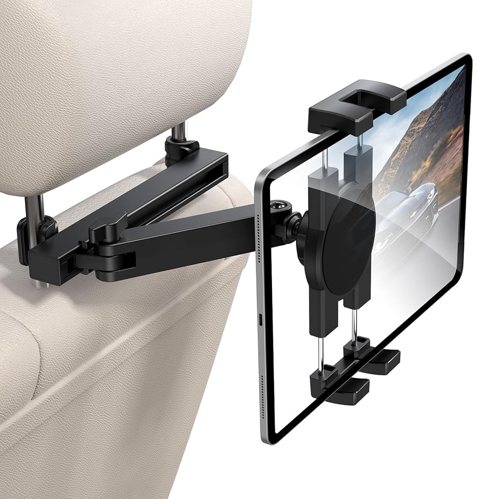 STHIRA® Tablet Holder for Car Headrest, [3 in 1 Adjustable Extension Arm] Car Mount for Back Seat, Road Trip Essentials for Kids, for 4.7-12.9