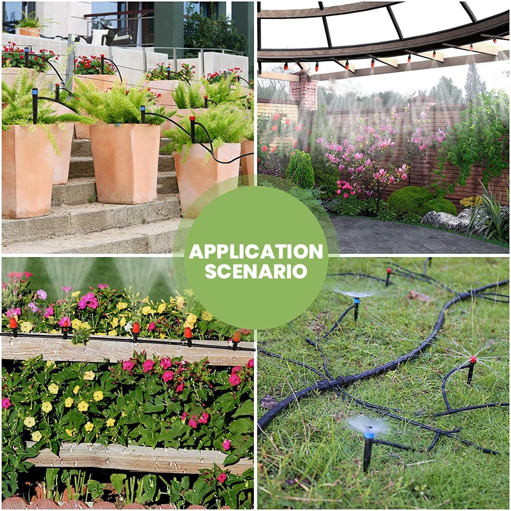 HASTHIP Slow Irrigation System Kit with 196ft and 26ft Hoses featuring 3 Sprinkler Types | Complete Drip Accessories