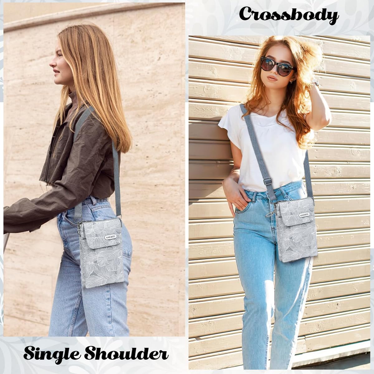 PALAY Women Purse Bag for Casual Use with Adjustable Strap featuring 13.5x19.5cm Canvas Design | Gray Crossbody