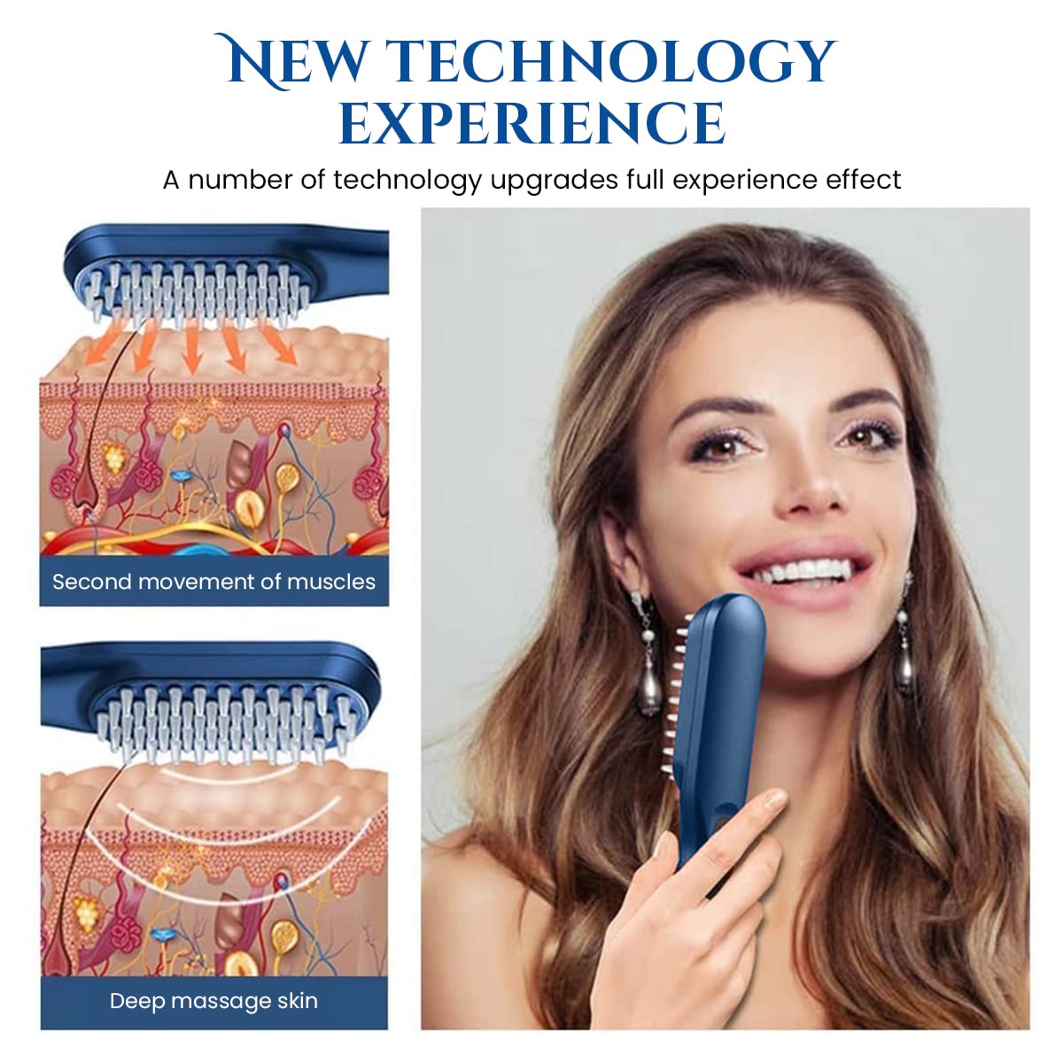 MAYCREATE Phototherapy Head Massager Brush for Hair Growth with 49 Bristles | USB Rechargeable