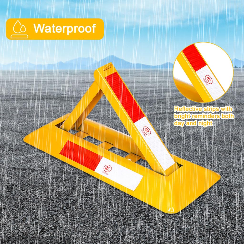 STHIRA Emergency Warning Triangle for Roadside Safety with Folding Design and Metal Frame 48x16x30cm