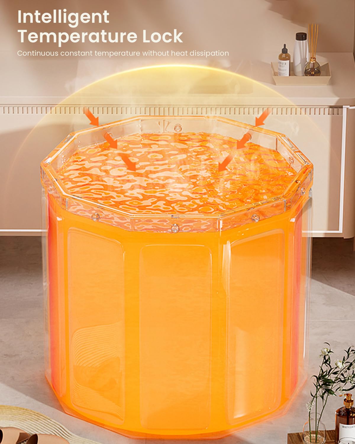 HANNEA Bath Tub for Spa and Cold Therapy with 27.6 in Diameter Design | Multi Layer PVC Portable Soaking Bucket