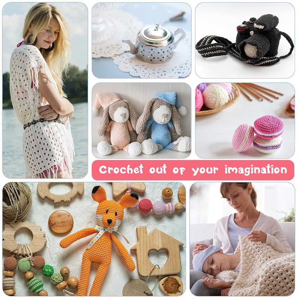 ZIBUYU Crochet Hooks Kit for DIY Projects featuring 9 pcs 2.0–6 mm Aluminum and TPR Handles