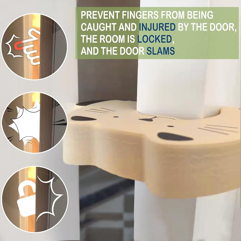 SNOWIE SOFT® Finger Pinch Guards for Door Child Safety Cartoon Guards Door Slam Stopper Snap-on Anti-slip Finger Pinch Guards for Door EVA Door Finger Pinch Guards, Preventing Finger Pinch