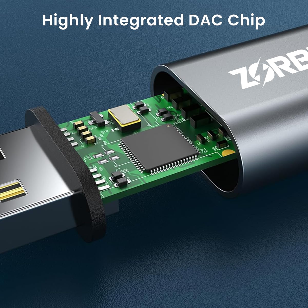 ZORBES USB Audio Adapter with Dual 3.5mm Jacks featuring Aluminum Alloy Shell | HiFi Sound for PC and Laptop
