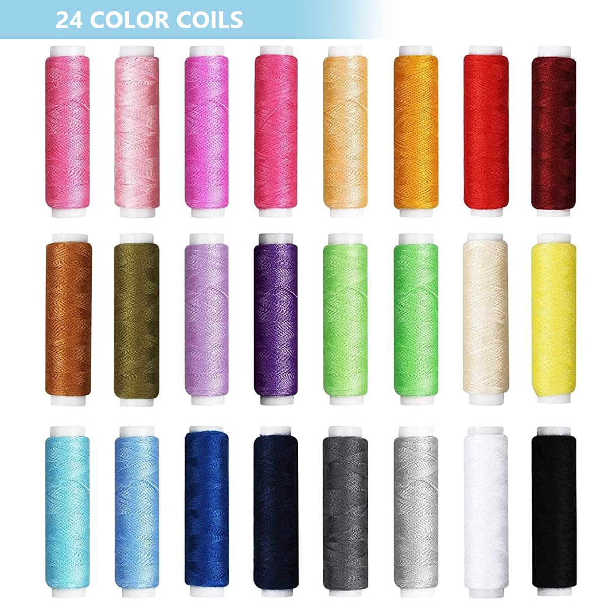 ELEPHANTBOAT Sewing Kit for Home and Travel with 130 pcs Accessories including 24 Thread Spools and Zipper Storage Box