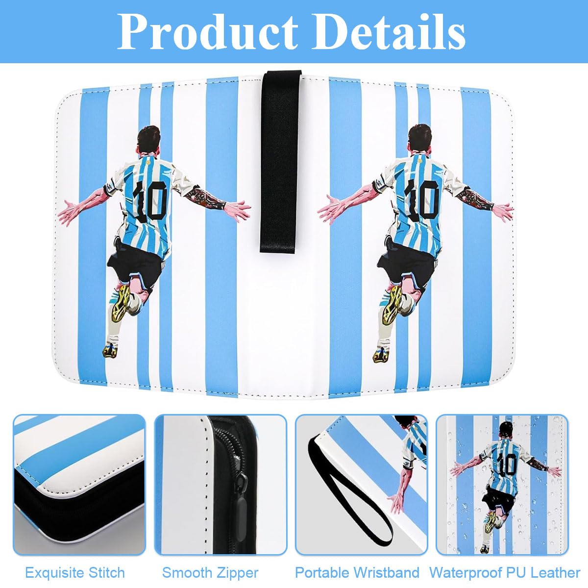 PATPAT Soccer Card Binder for Collectible and Game Cards with 400 Pockets and Zipper Closure | Waterproof PU Cover
