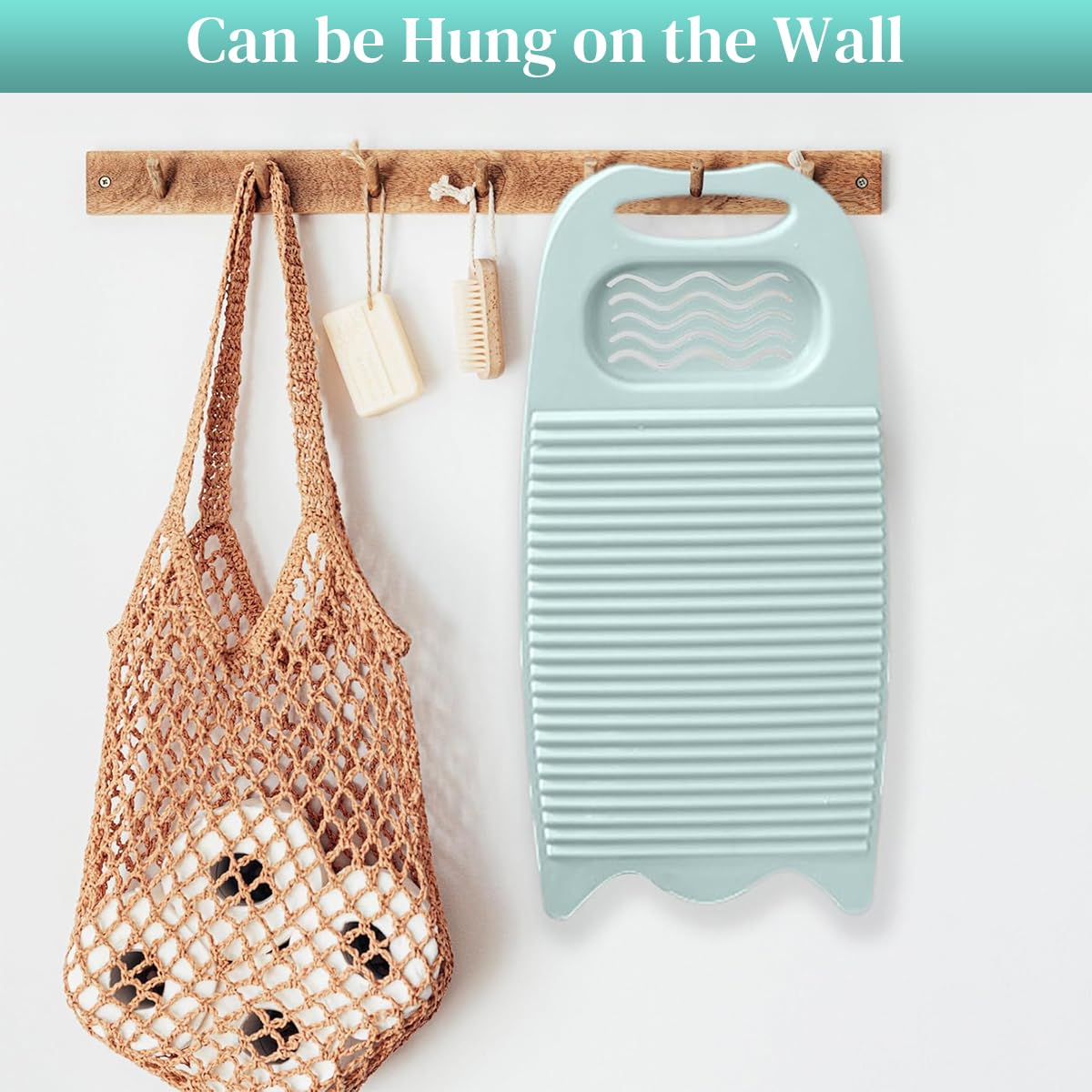 HASTHIP Wash Board for Hand Washing Clothes with Built-In Soap Slot and Non-Slip Grips | ABS Laundry Scrub Pad for Home and Dorm Use