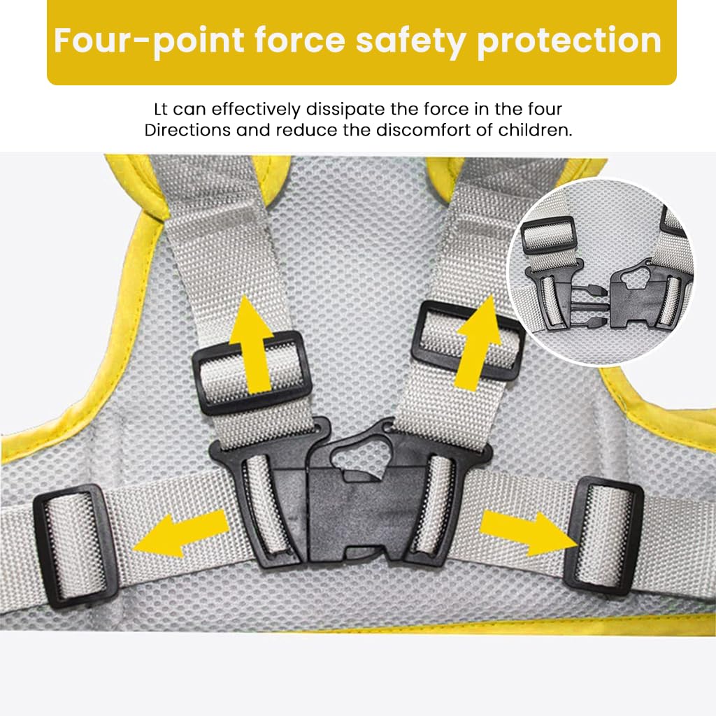 SNOWIE Soft Kids Safety Belt for Two Wheeler with Reflective Strips and Quick Release Buckle | Adjustable Harness for Children 9 Months to 10 Years