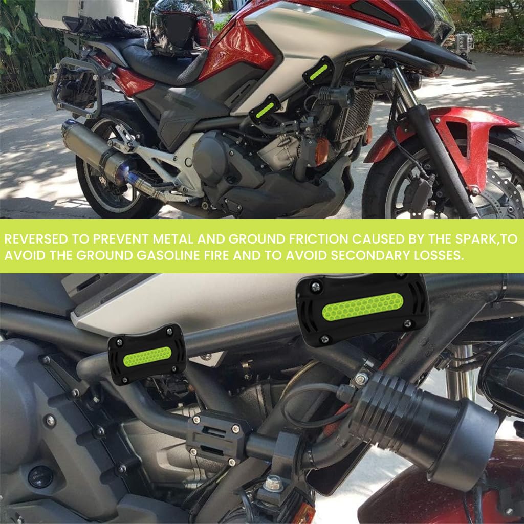 STHIRA Universal Motorcycle Bumper Protection Block with Reflective Tape for Safer Rides