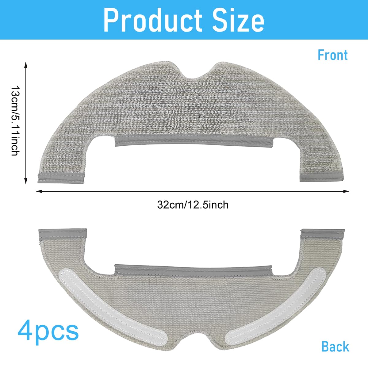 HASTHIP Mopping Cloth for Mi Robot Vacuum Cleaner X10 with Microfiber Wet and Dry Use | Pack of 4 Replacements