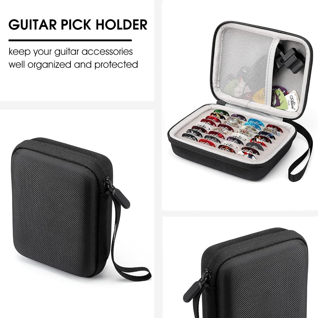 PATPAT® Guitar Pick Holder Case Compatible for Fender, ChromaCast, D'Addario, JIM DUNLOP, Bolopick, Guitar Accessory Storage Pouch