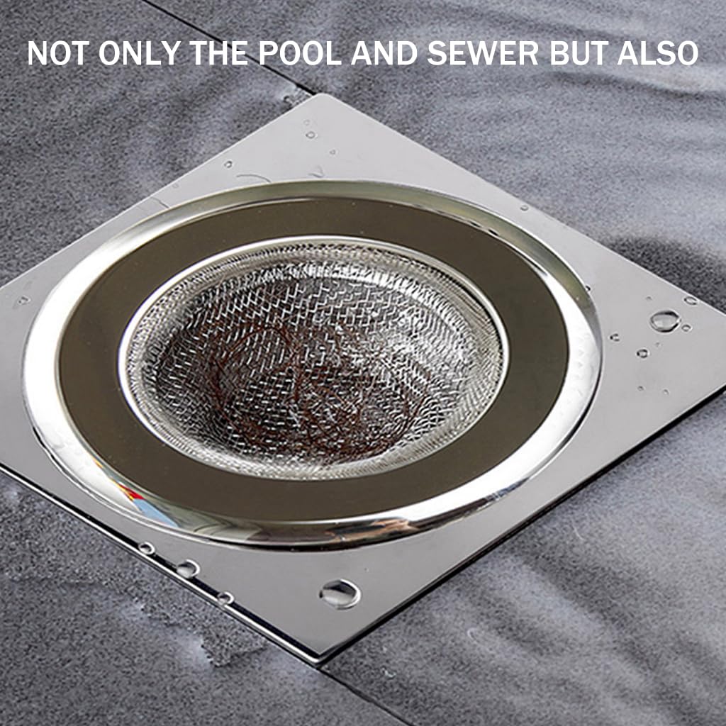 Supvox Kitchen Sink Strainer Pack of 5 4.4 in Stainless Steel with Metal Filter | Anti-Clog Design