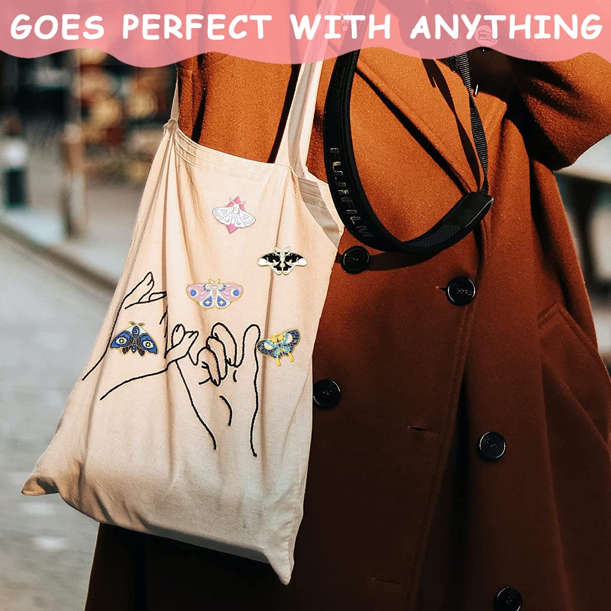 Venzina Butterfly Enamel Brooch Pins for Clothes Scarf and Backpack DIY Craft Set of 9