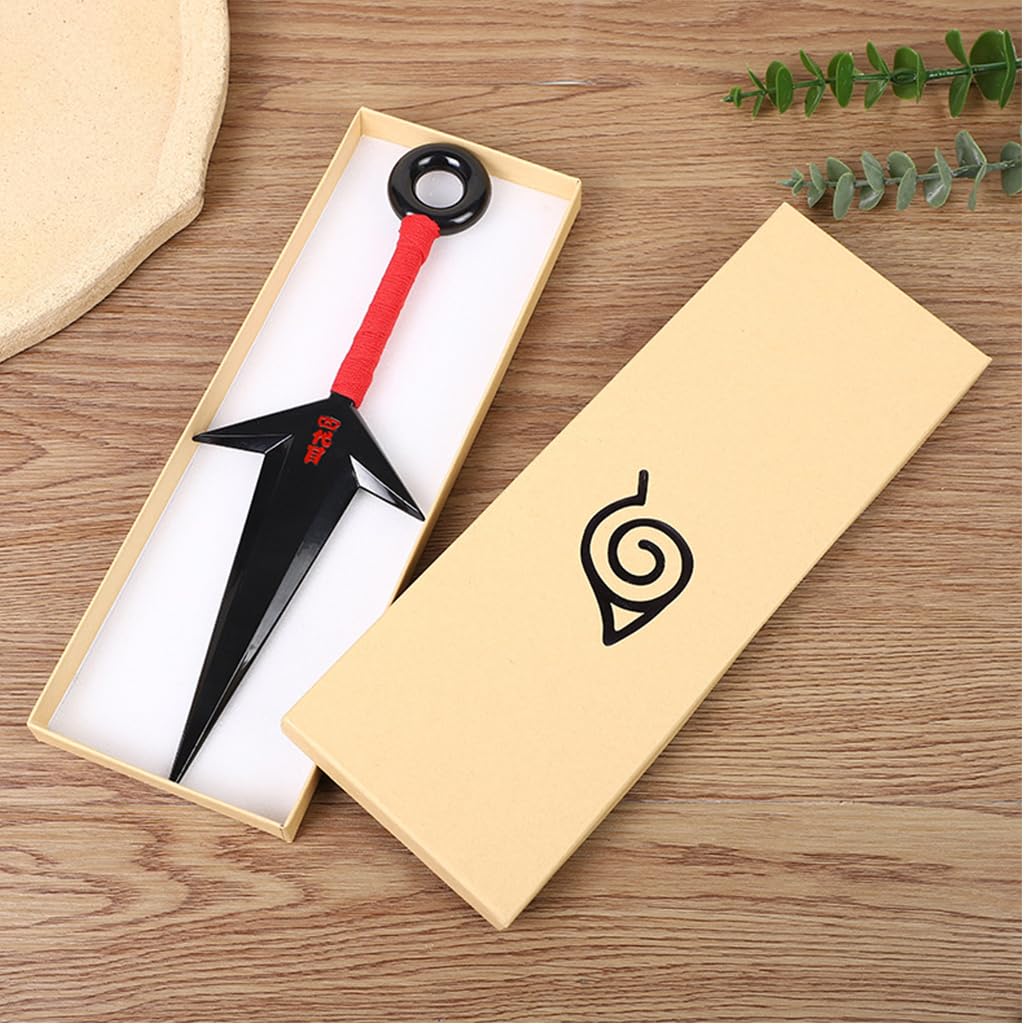 ZIBUYU® Naruto Kunai Cosplay Accessories Uchiha Itachi Cosplay Prop PVC Kunai Japanese Ninja Training Tool Anime Merchandise Naruto (10.43 inch) - Black